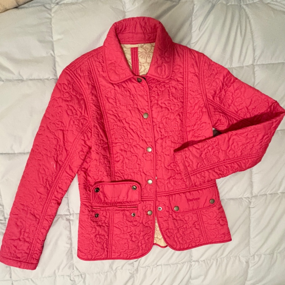 Barbour Quilted Ladies Fauna Jacket Fuchsia-Size 4